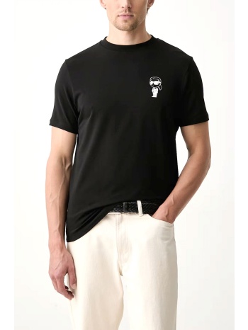 karl lagerfeld t-shirt crewneck logo μαυρο