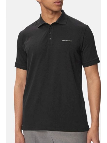 karl lagerfeld polo μεταλλικο logo μαυρο