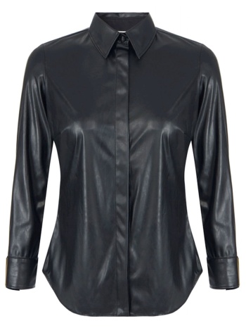 elisabetta franchi πουκαμισο faux leather κρυφα κουμπια