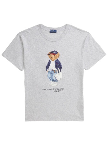 ralph lauren t-shirt classics flg br tee logo γκρι σε προσφορά