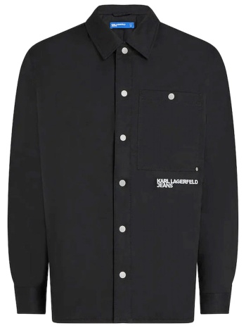 karl lagerfeld jeans μπουφαν shirt jacket regular fit μαυρο