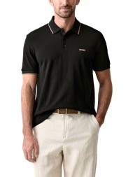 boss athleisure polo paddy regular fit μαυρο