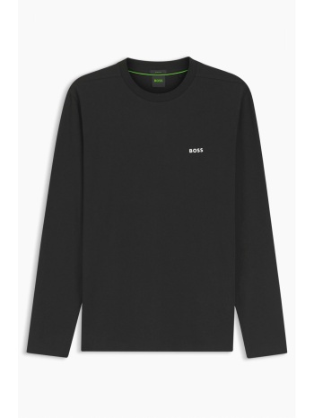 boss athleisure t-shirt tee long μαυρο