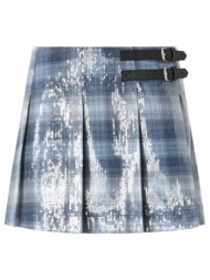pinko φουστα mini gongora skirt παγετες καρο μπλε