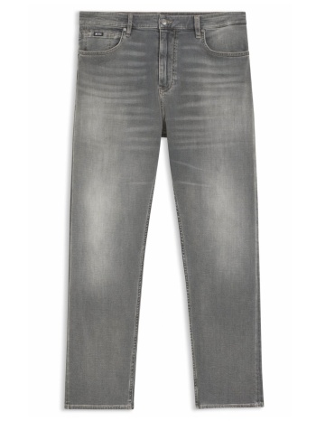 boss παντελονι jeans straight fit h-ogden γκρι