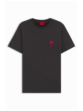 hugo t-shirt diflow logo μαυρο