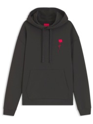 hugo φουτερ hoodie diflowhood logo μαυρο