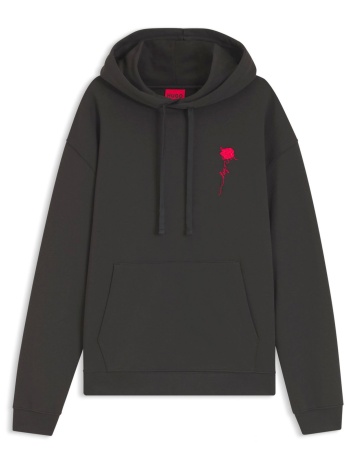 hugo φουτερ hoodie diflowhood logo μαυρο