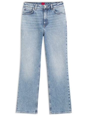 hugo παντελονι jeans gulianne high rise straight fit γαλαζιο