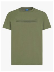 karl lagerfeld jeans t-shirt slim fit stripes logo tee λαδι