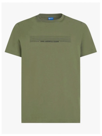 karl lagerfeld jeans t-shirt slim fit stripes logo tee λαδι