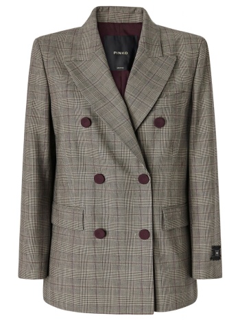 pinko σακακι new guinea jacket καρο γκρι μαυρο