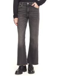 boss casual παντελονι jeans c_angela mr 1.0 flare cropped σκουρο γκρι