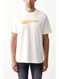 karl lagerfeld jeans t-shirt regular fit ss essential tee κρεμ