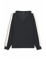 boss φουτερ tone_sweetshirt v-neck logo μαυρο