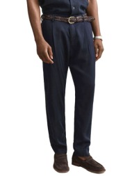 gant παντελονι πιετα regular fit λαστιχο μεση σκουρο μπλε