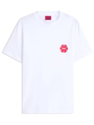 hugo t-shirt datril logo λευκο
