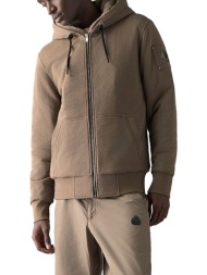 moose knuckles μπουφανοζακετα hoodie classic bunny γκρι-μπεζ