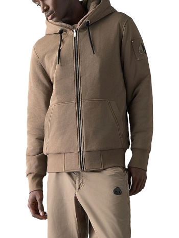 moose knuckles μπουφανοζακετα hoodie classic bunny γκρι-μπεζ