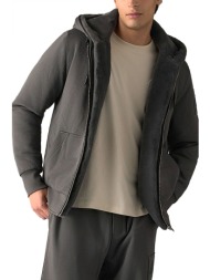 moose knuckles μπουφανοζακετα hoodie classic bunny ανθρακι