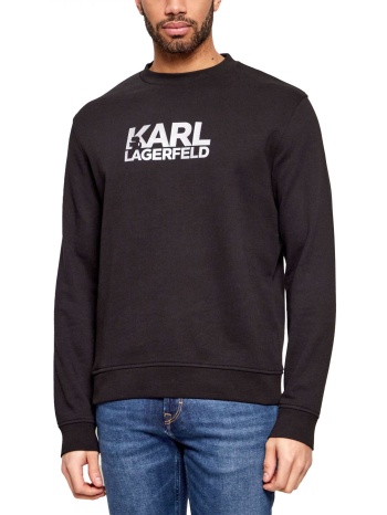 karl lagerfeld φουτερ crewneck silver logo μαυρο