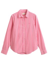 gant ποyκαμισο classic poplin ριγε λευκο - ροζ