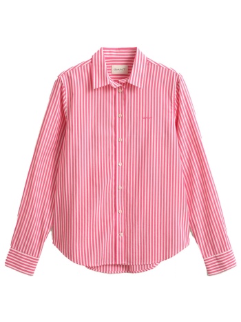 gant ποyκαμισο classic poplin ριγε λευκο - ροζ σε προσφορά