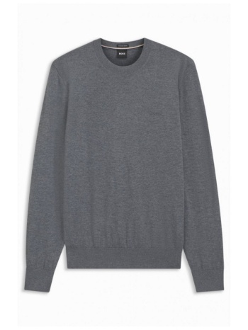 boss πλεκτο crew neck h-leno-l γκρι
