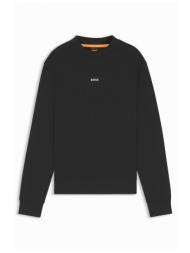 boss casual φουτερ crewneck jersey wesmallcrew μαυρο
