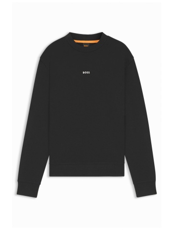 boss casual φουτερ crewneck jersey wesmallcrew μαυρο
