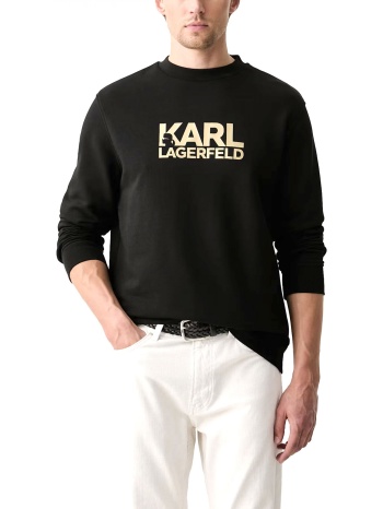 karl lagerfeld φουτερ crewneck gold logo μαυρο