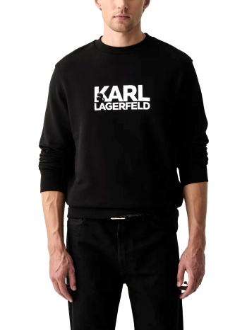 karl lagerfeld φουτερ crewneck logo μαυρο