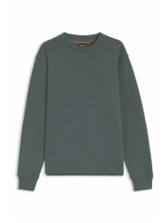 boss casual φουτερ crewneck jersey wesmallcrew xaki