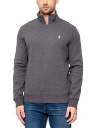 ralph lauren φουτερ halfzip sweatshirt logo γκρι