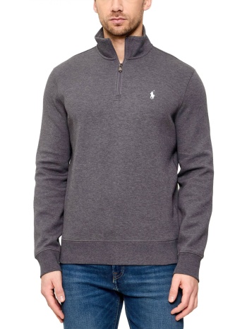 ralph lauren φουτερ halfzip sweatshirt logo γκρι