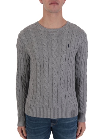 ralph lauren πλεκτο roundneck cable γκρι