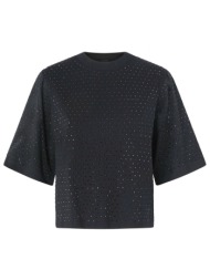 pinko t-shirt niamey στρας μαυρο