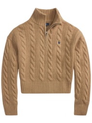 ralph lauren πλεκτο half zip classics καμηλο