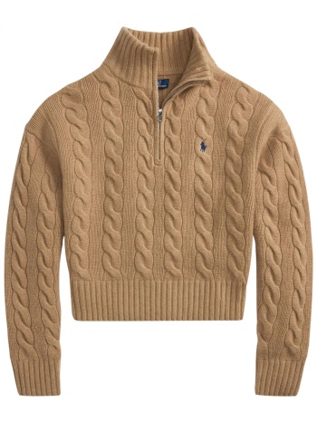 ralph lauren πλεκτο half zip classics καμηλο