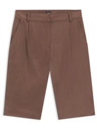 boss casual βερμουδα c_talarina4 faux suede τσεπες καφε