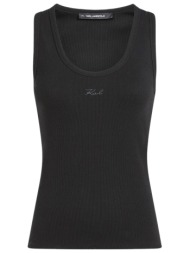 karl lagerfeld tank top essential logo commercial slim fit μαυρο