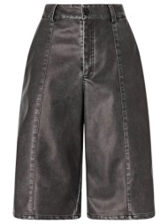 pinko βερμουδα faux leather bucaneve bermuda γκρι ανθρακι