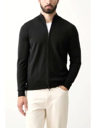 boss πλεκτο fullzip h-balonso-l μαυρο