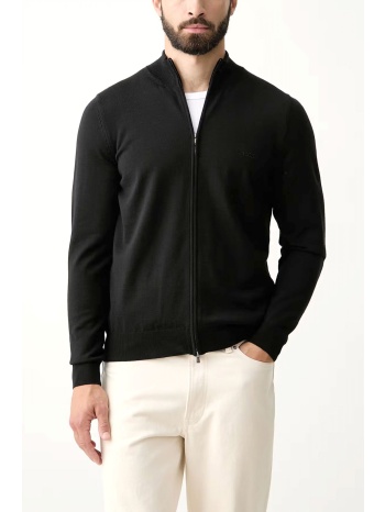 boss πλεκτο fullzip h-balonso-l μαυρο