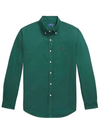 ralph lauren πουκαμισο button down custom fit logo πρασινο