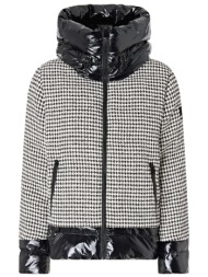 pinko μπουφαν gynura quilted jacket καρο ασπρο/μαυρο