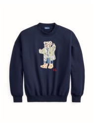 ralph lauren φουτερ crewneck concept logo bear σκουρο μπλε
