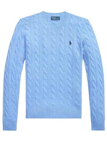 ralph lauren πλεκτο λαιμοκοψη classics logo σιελ