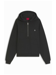 hugo φουτερ hoodie dabinohood halfzip logo μεταλλικο μαυρο