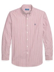 ralph lauren πουκαμισο button down ριγε custom fit stretch μπορντω-λευκο